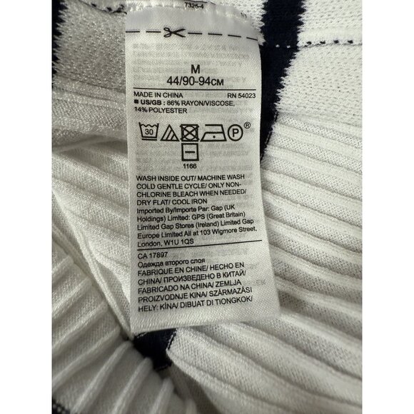 Banana Republic Knit Stripe Dress White Side Slit Midi Dress Medium - Picture 3 of 9